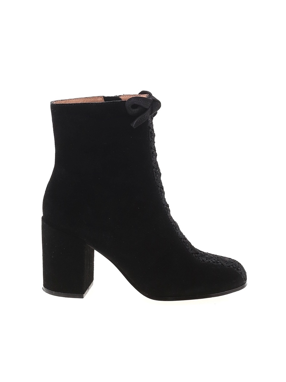 Bettye Muller Black Ankle Boots with Bow Detail